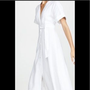 Equipment Nauman White Linen Midi Dress Sz 2
